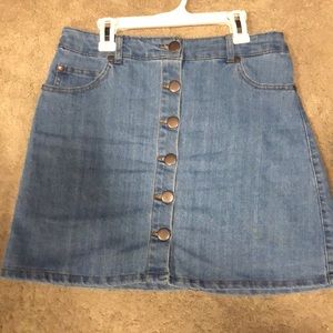 Denim button down skirt
